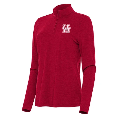 Women's Antigua  Heather Red Houston Cougars Bright Quarter-Zip Top