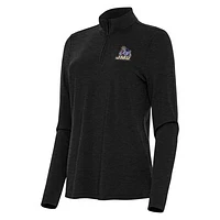 Women's Antigua Heather James Madison Dukes Bright Quarter-Zip Top