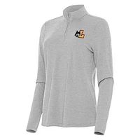 Women's Antigua  Heather Gray Loyola Chicago Ramblers Bright Quarter-Zip Top