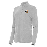 Women's Antigua  Heather Gray Loyola Chicago Ramblers Bright Quarter-Zip Top