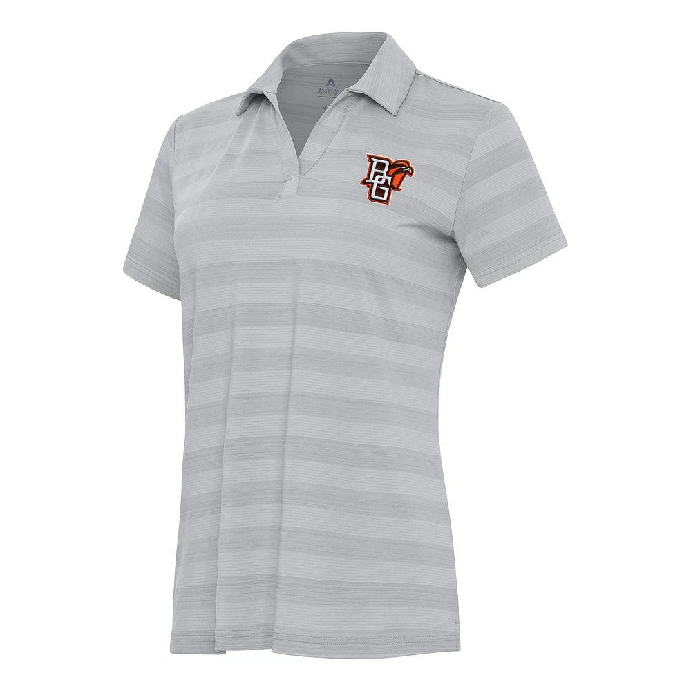 Women's Antigua Gray Bowling Green St. Falcons Tunnel Polo