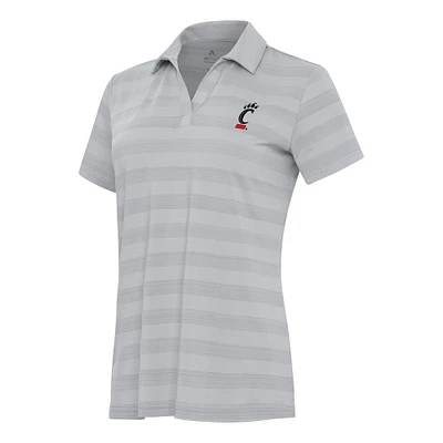 Women's Antigua Gray Cincinnati Bearcats Tunnel Polo