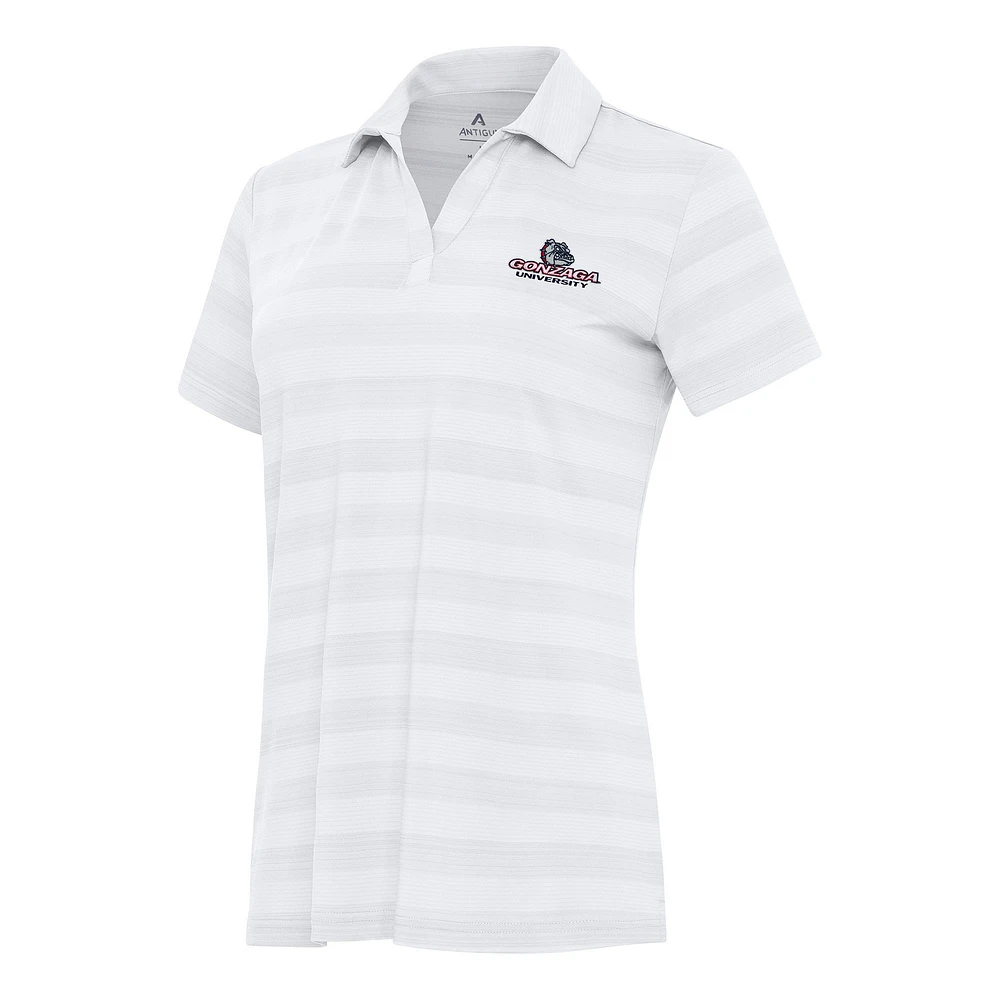 Women's Antigua White Gonzaga Bulldogs Tunnel Polo