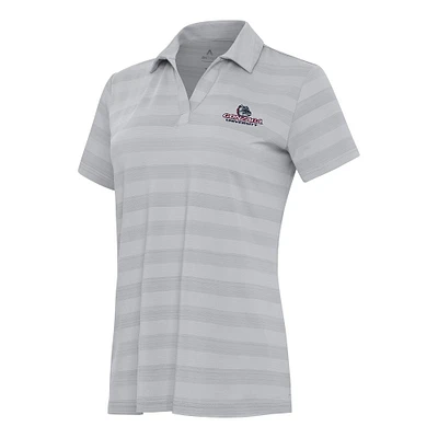 Women's Antigua Gray Gonzaga Bulldogs Tunnel Polo