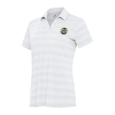 Women's Antigua White Colorado State Rams Tunnel Polo