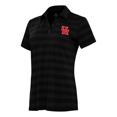 Women's Antigua Black Houston Cougars Tunnel Polo
