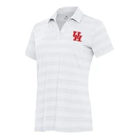 Women's Antigua White Houston Cougars Tunnel Polo