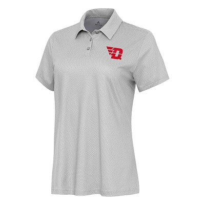 Women's Antigua  White/Gray Dayton Flyers Rings Polo