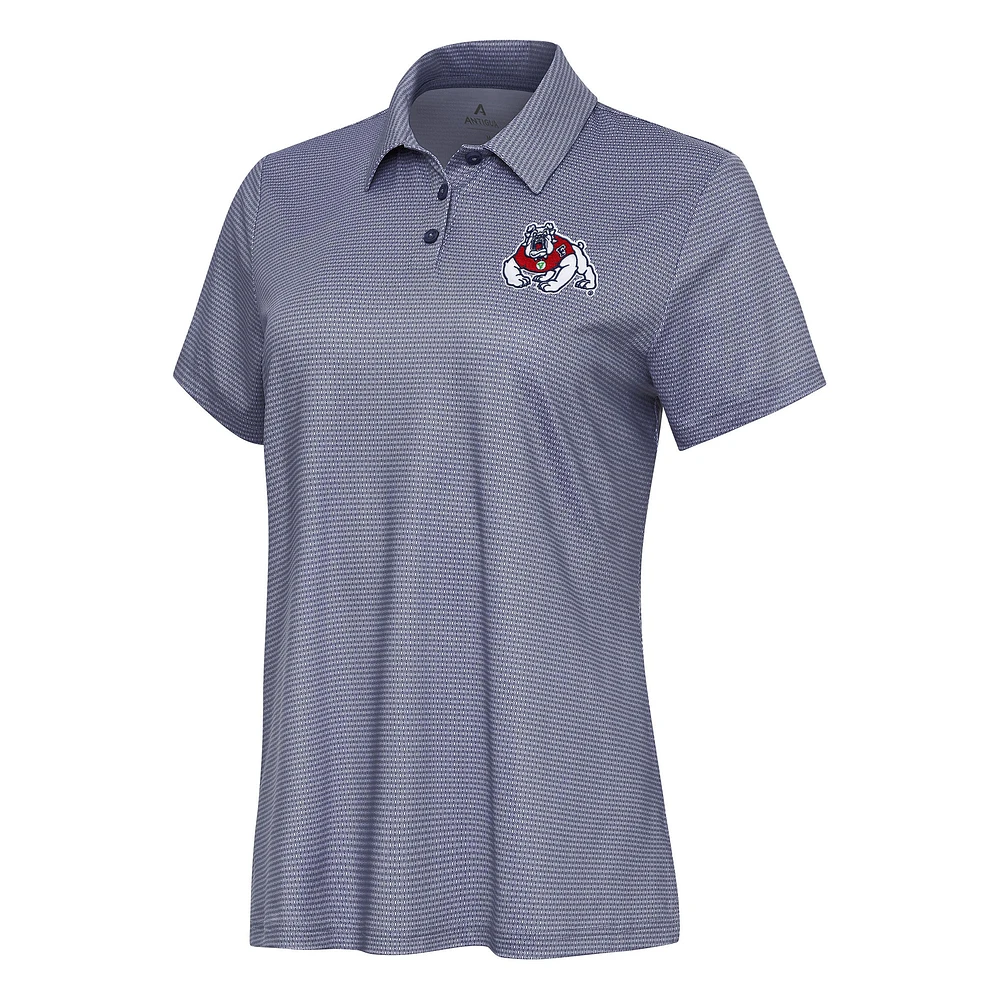 Women's Antigua White/Navy Fresno State Bulldogs Rings Polo