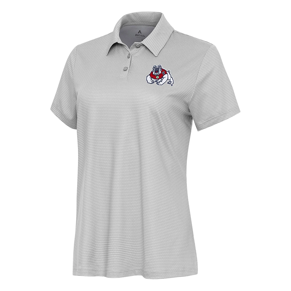 Women's Antigua White/Gray Fresno State Bulldogs Rings Polo