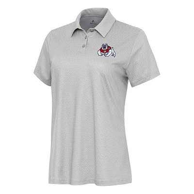 Women's Antigua  White/Gray Fresno State Bulldogs Rings Polo