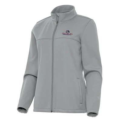 Women's Antigua Gray Gonzaga Bulldogs Links 2 Full-Zip Golf Jacket