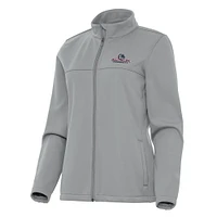 Women's Antigua Gray Gonzaga Bulldogs Links 2 Full-Zip Golf Jacket