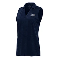 Women's Antigua Heather Navy Georgia Southern Eagles Layout Sleeveless V-Neck Polo