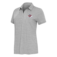 Women's  Antigua Heather Gray Fresno State Bulldogs Layout V-Neck Polo