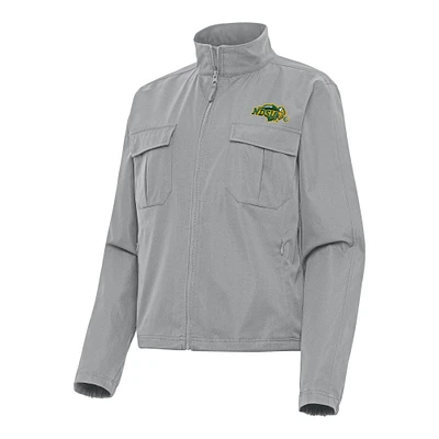 Women's Antigua  Gray NDSU Bison Even Par Full-Zip Jacket