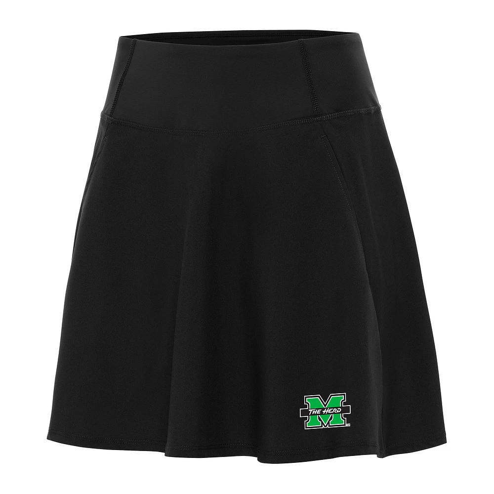 Women's Antigua Black Marshall Thundering Herd Chip Skort