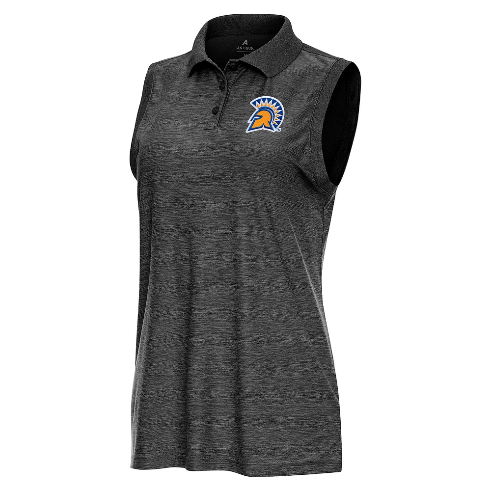 Women's Antigua Heather San Jose State Spartans Recap Sleeveless Polo