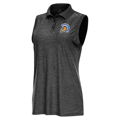 Women's Antigua Heather San Jose State Spartans Recap Sleeveless Polo