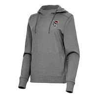 Women's Antigua Heather NC State Wolfpack Justice Pullover Hoodie