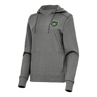 Women's Antigua Heather Ohio Bobcats Justice Pullover Hoodie