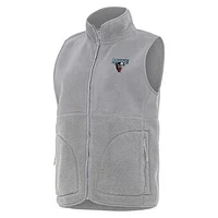 Women's Antigua  Gray Maine Black Bears Nostalgic Full-Zip Vest