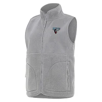 Women's Antigua  Gray Maine Black Bears Nostalgic Full-Zip Vest