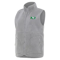 Women's Antigua  Gray North Dakota Nostalgic Full-Zip Vest