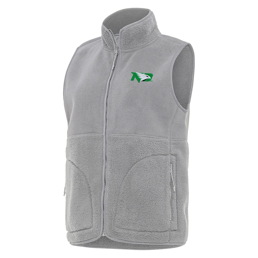 Women's Antigua  Gray North Dakota Nostalgic Full-Zip Vest