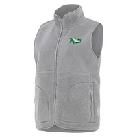 Women's Antigua  Gray North Dakota Nostalgic Full-Zip Vest