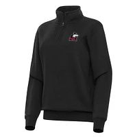 Women's Antigua Black Northern Illinois Huskies Victory Quarter-Zip Sweatshirt