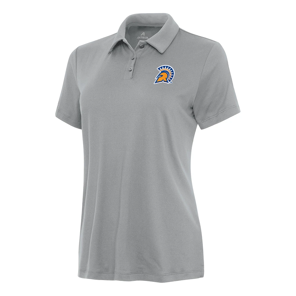 Women's Antigua Gray San Jose State Spartans Reprocess Polo