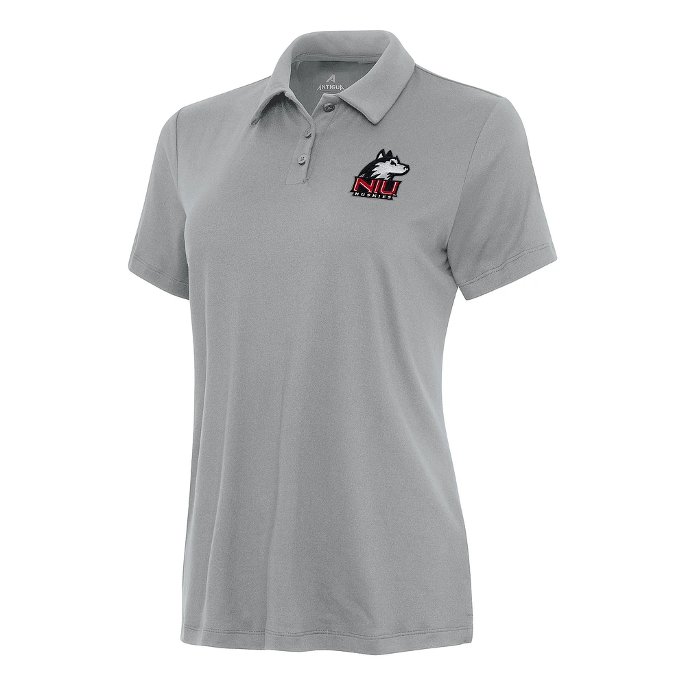 Women's Antigua Gray Northern Illinois Huskies Reprocess Polo