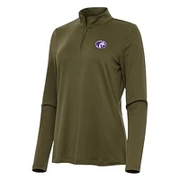 Women's Antigua Olive North Alabama Lions Reprocess Quarter-Zip Top