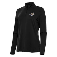 Women's Antigua Black Montana State Bobcats Reprocess Quarter-Zip Top