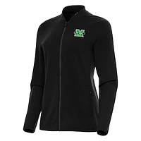 Women's Antigua Black Marshall Thundering Herd Continual Full-Zip Jacket