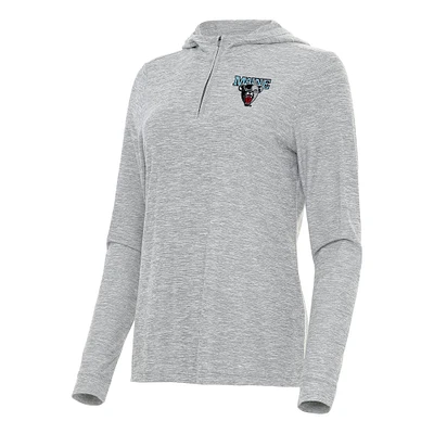 Women's Antigua  Heather Gray Maine Black Bears Daybreak Quarter-Zip Hoodie