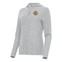 Women's Antigua  Heather Gray Marquette Golden Eagles Daybreak Quarter-Zip Hoodie