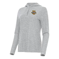 Women's Antigua  Heather Gray Marquette Golden Eagles Daybreak Quarter-Zip Hoodie