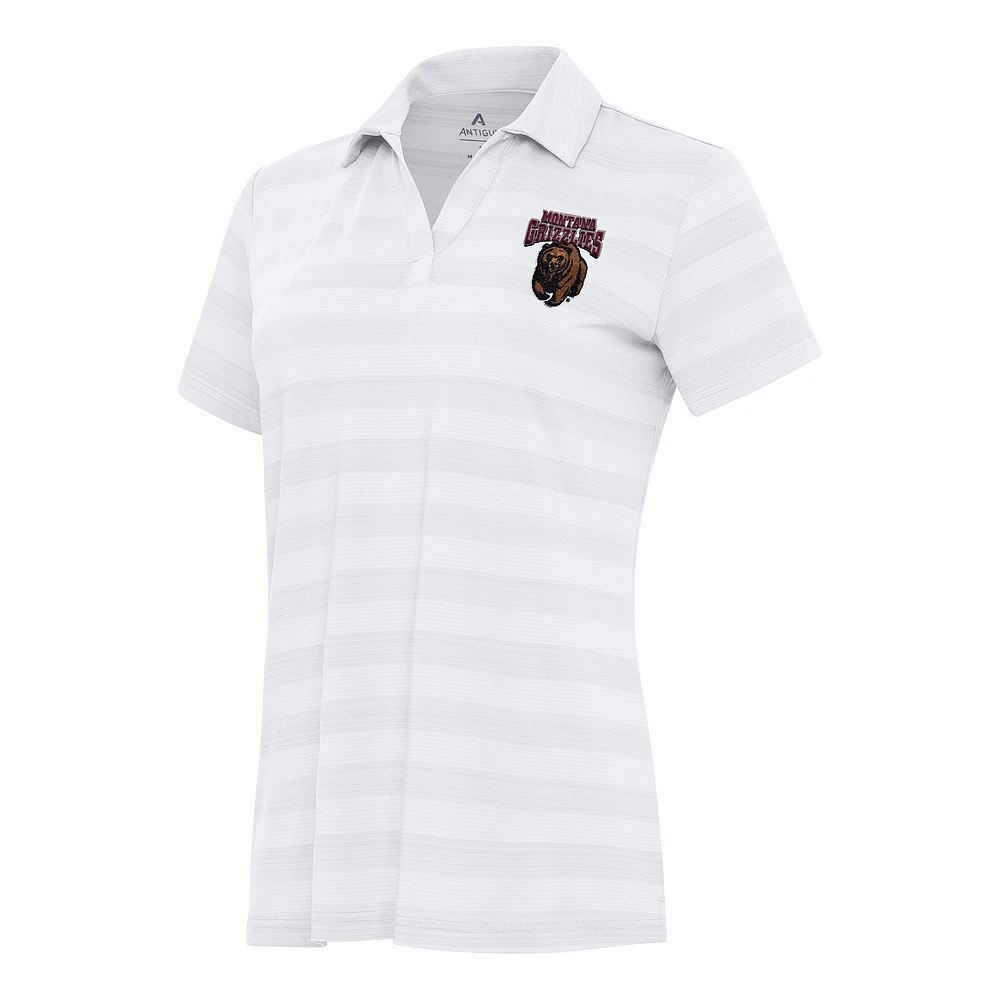 Women's Antigua White Montana Grizzlies Tunnel Polo