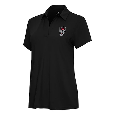 Women's Antigua Black NC State Wolfpack Era Polo