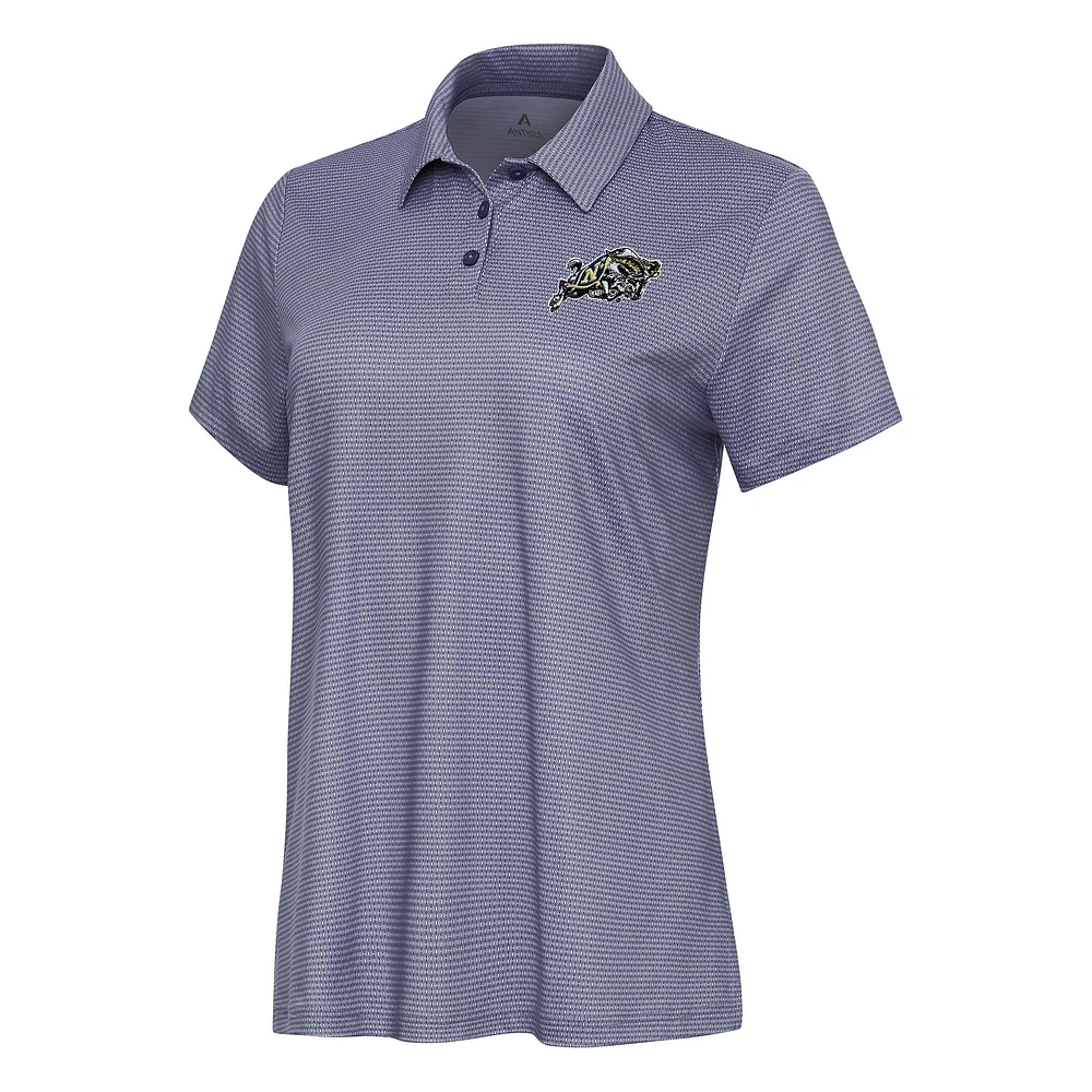 Women's Antigua White/Navy Navy Midshipmen Rings Polo