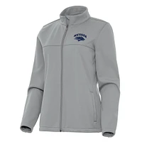 Women's Antigua Gray Nevada Wolf Pack Links 2 Full-Zip Golf Jacket