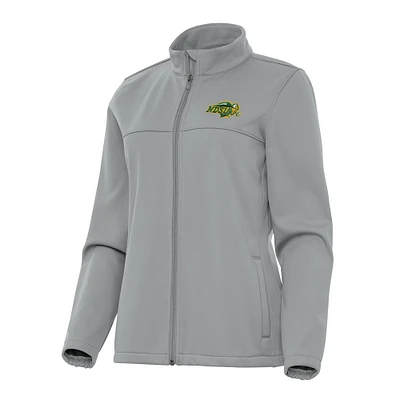 Women's Antigua Gray NDSU Bison Links 2 Full-Zip Golf Jacket