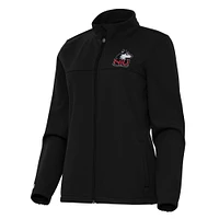 Women's Antigua Black Northern Illinois Huskies Links 2 Full-Zip Golf Jacket