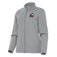 Women's Antigua Gray Northern Illinois Huskies Links 2 Full-Zip Golf Jacket