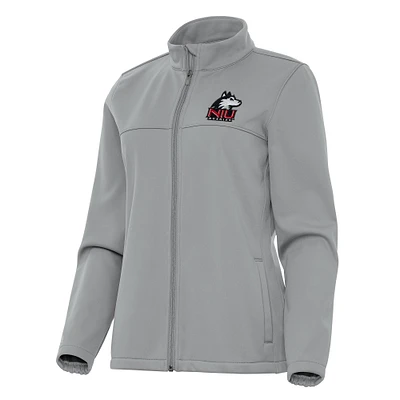 Women's Antigua Gray Northern Illinois Huskies Links 2 Full-Zip Golf Jacket
