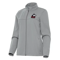 Women's Antigua Gray Northern Illinois Huskies Links 2 Full-Zip Golf Jacket