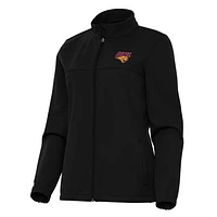 Women's Antigua Black Northern Iowa Panthers Links 2 Full-Zip Golf Jacket