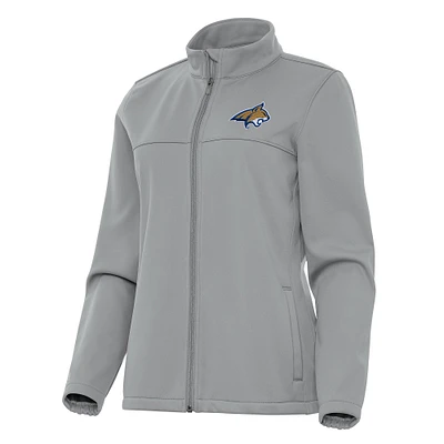Women's Antigua Gray Montana State Bobcats Links 2 Full-Zip Golf Jacket